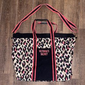 Victoria’s Secret cheetah print pink and black duffel bag